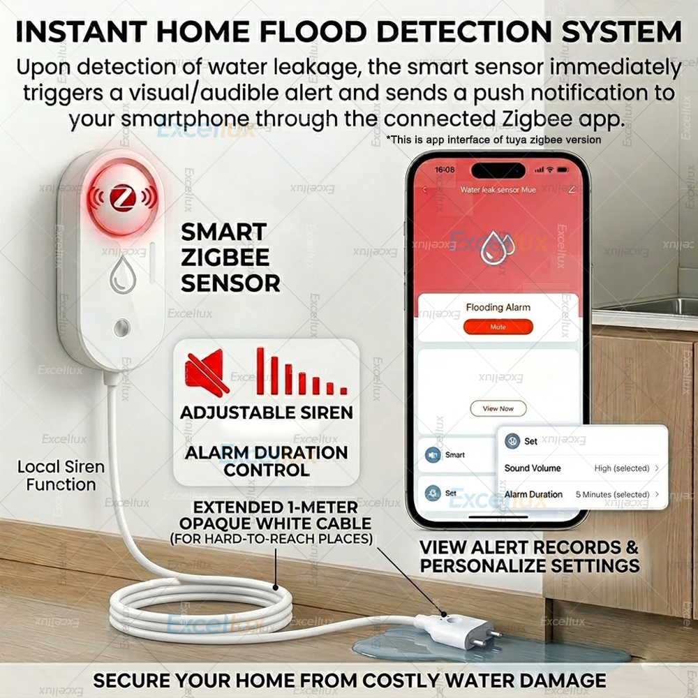 Smart Water Leak Sensor ZigBee - Water Alarm Sensor ulasan dan harga