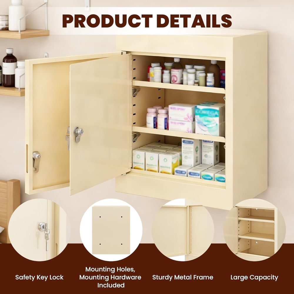 Double Door, Dual Key Lock Ste - Medicine Cabinet Lock ulasan dan harga