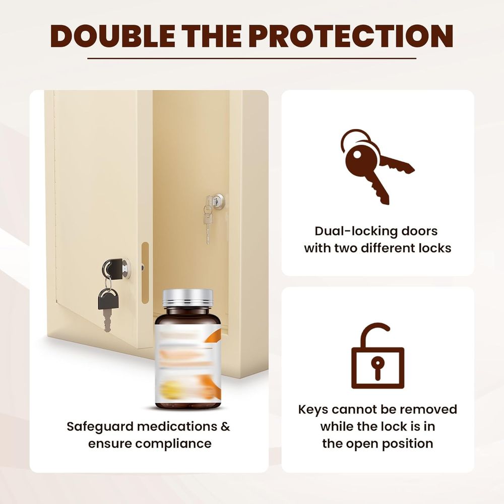 Double Door, Dual Key Lock Ste - Medicine Cabinet Lock ulasan dan harga