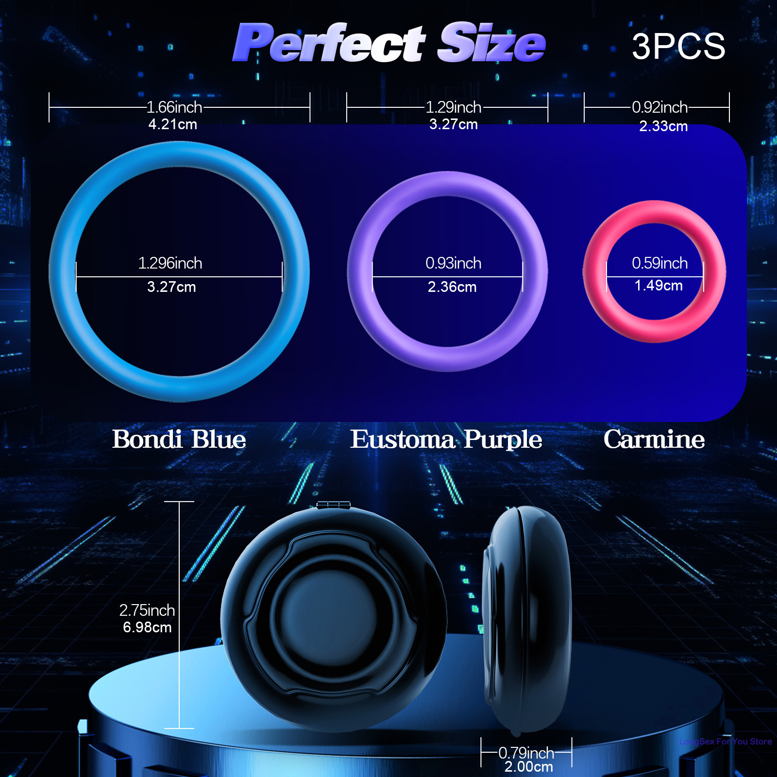 3pcs Silicone Cock Ring With P - Medicine Cabinet Lock ulasan dan harga