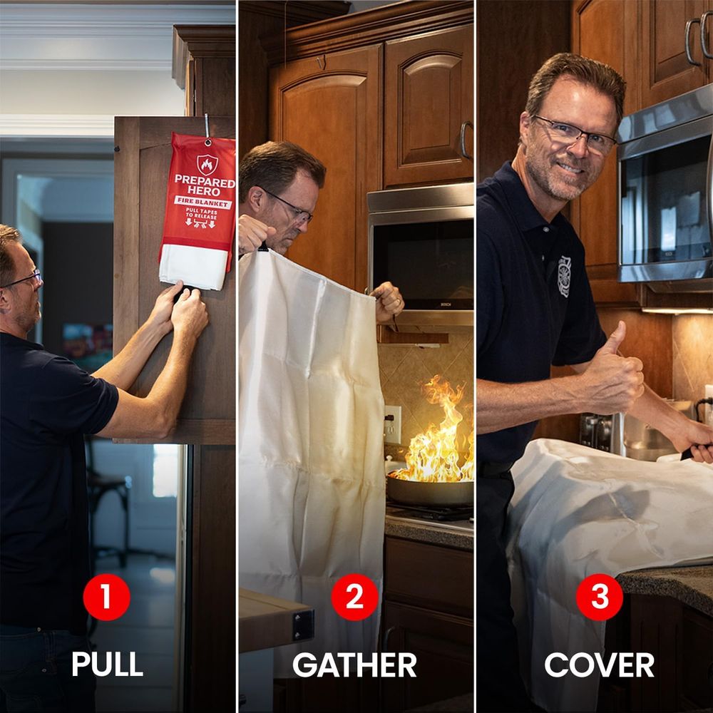 2-Pack Fiberglass Fire Blanket - Fire Blanket Kitchen ulasan dan harga